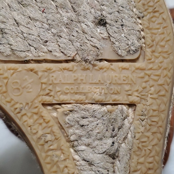 Ralph Lauren Brown leather wedge sandals - Picture 7 of 8